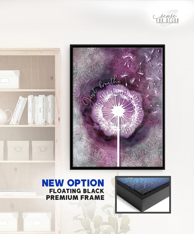 High - Quality Wood - Framed Home Wall Art: Just Breathe V14, Ready To Hang