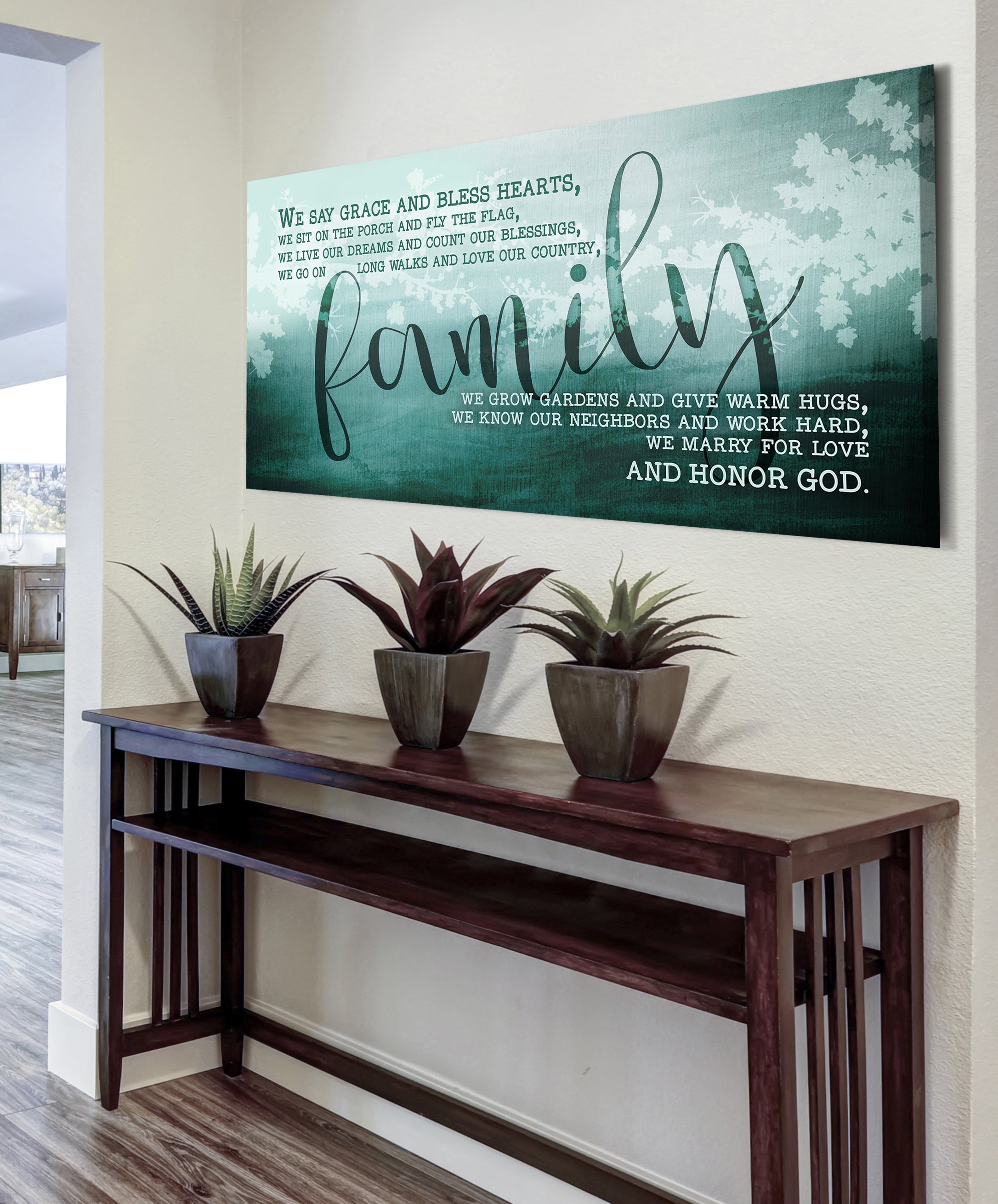High - Quality Christian Wood - Framed Wall Art: Graceful Heart - Blessing Design (Ready To Hang)