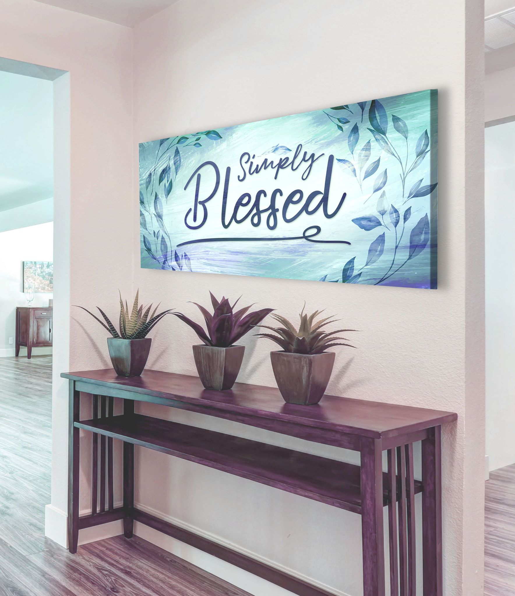 Exclusive Offer! Christian Wall Art - Simply Blessed V5 with Wood Frame, Ready to Hang