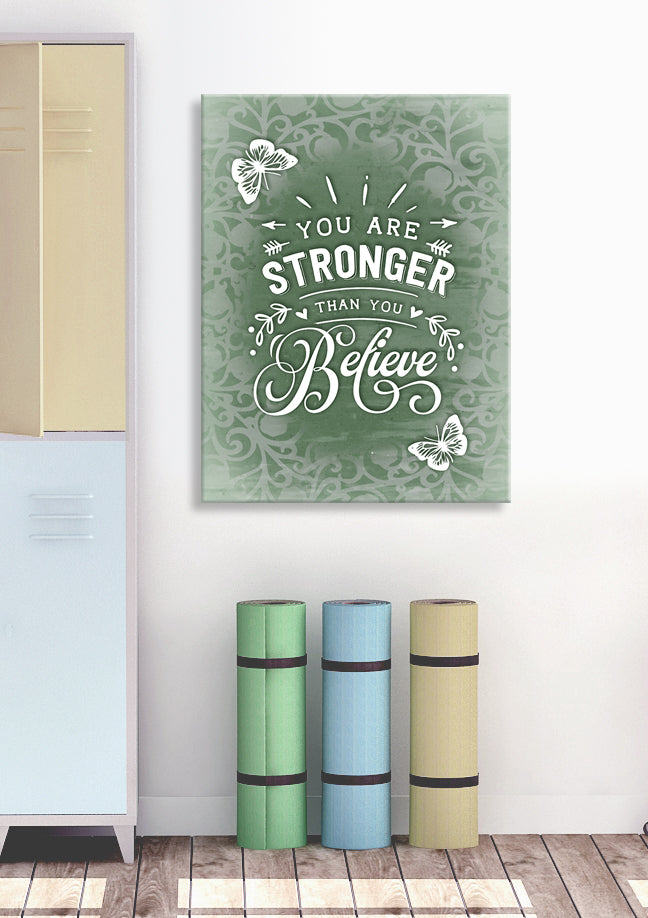 Limited Time Offer! High - Quality Fitness Wall Art with Wood Frame Ready to Hang: You're Stronger Than You Think