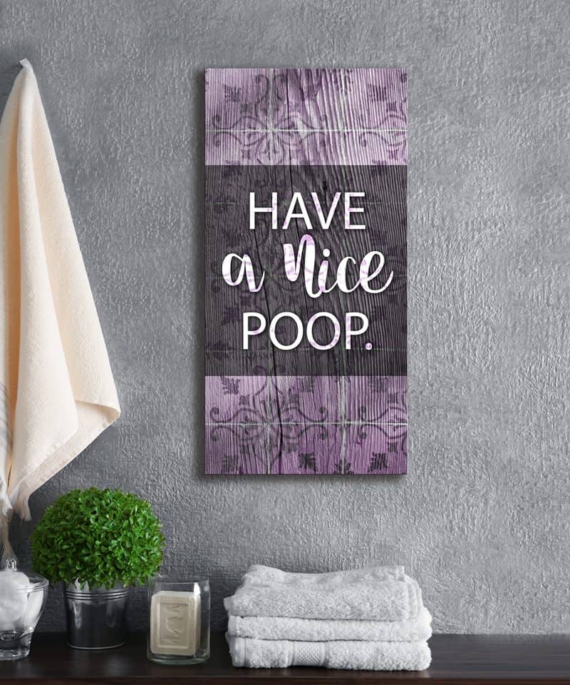 High - Quality Wood - Framed 'Have A Nice Poop' Bathroom Wall Art, Ready to Hang