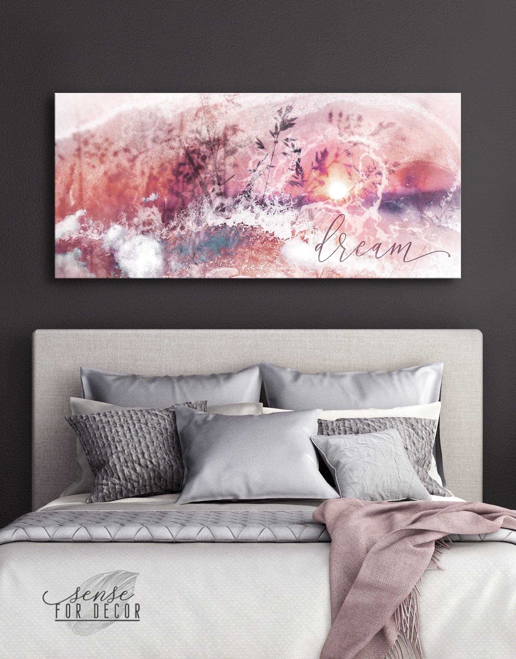 High - Quality Bedroom Wall Art: Dream with Wood Frame, Ready to Hang