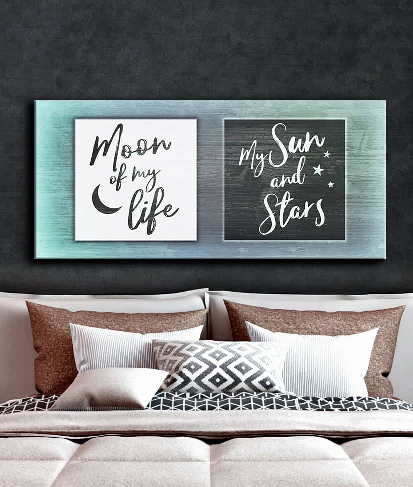 Hot! Bedroom Wall Art: Moon Of My Life V3 - Wood Frame, Ready To Hang