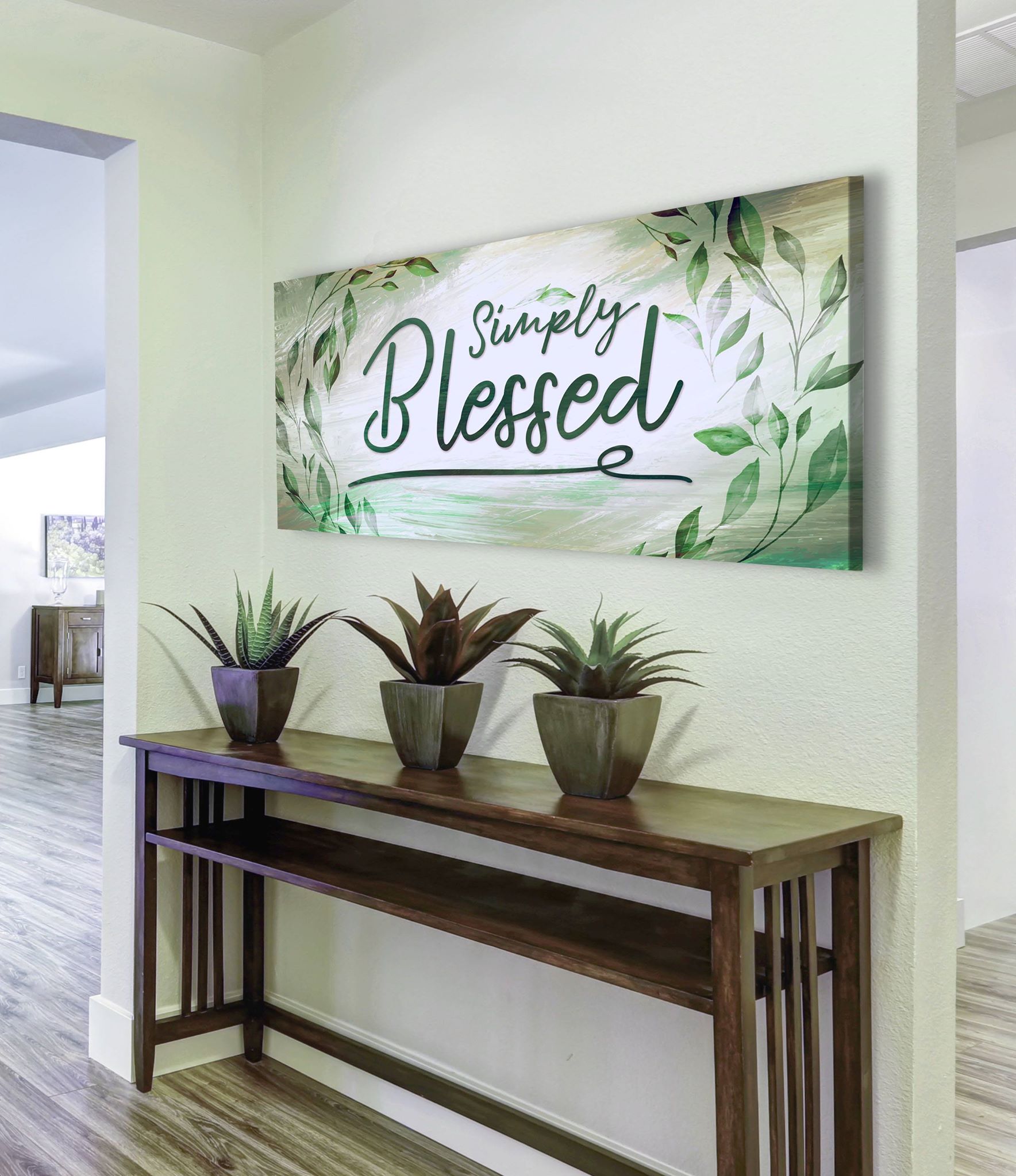 Exclusive Offer! Christian Wall Art - Simply Blessed V5 with Wood Frame, Ready to Hang
