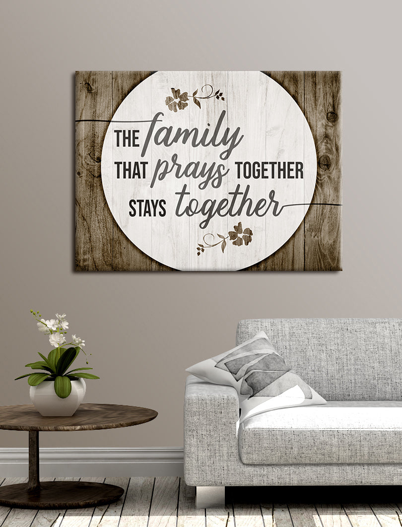 High - Quality Ready - to - Hang Wood - Framed Home Wall Art: The Family That Prays Together