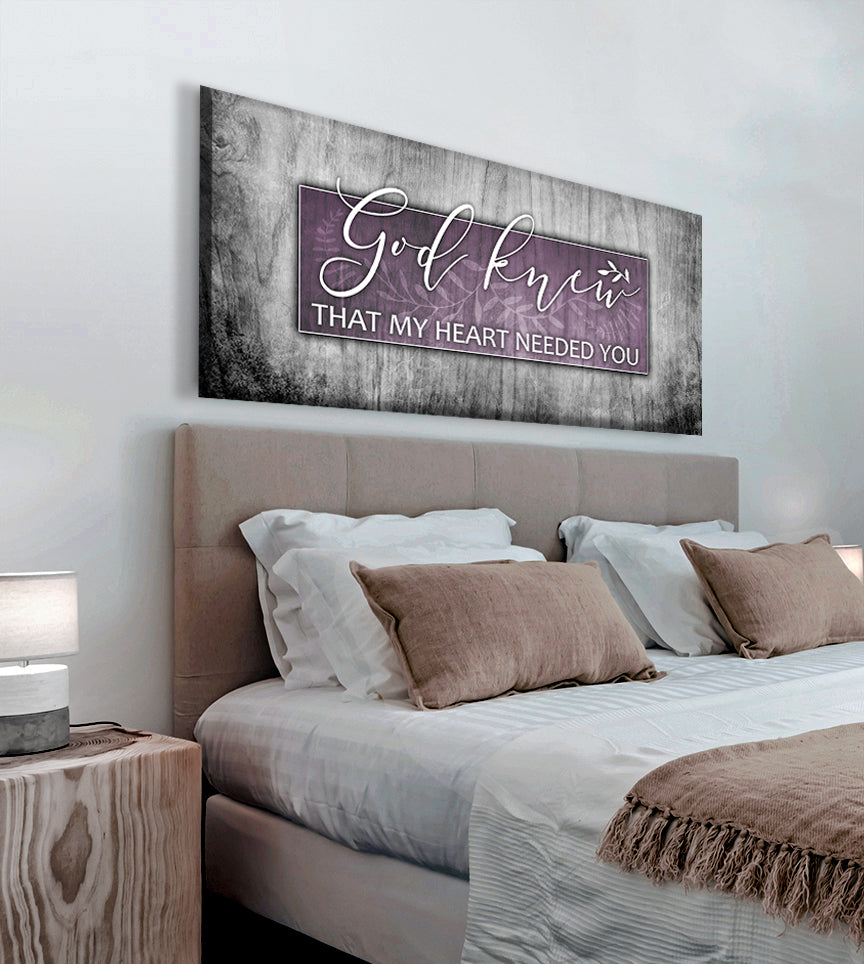 High - Quality Wood - Framed Christian Wall Art: God Knew V8, Ready to Hang