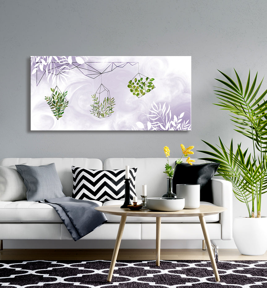 Suspended Wood-Frame Plants Wall Art, Ready To Hang