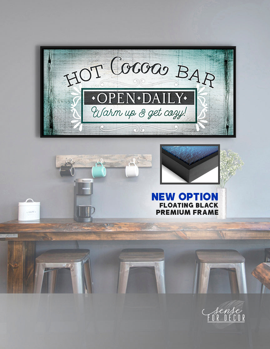 Hot Cocoa Bar Coffee Wall Art: Wood Frame, Ready to Hang - Buy 2, Save 20%