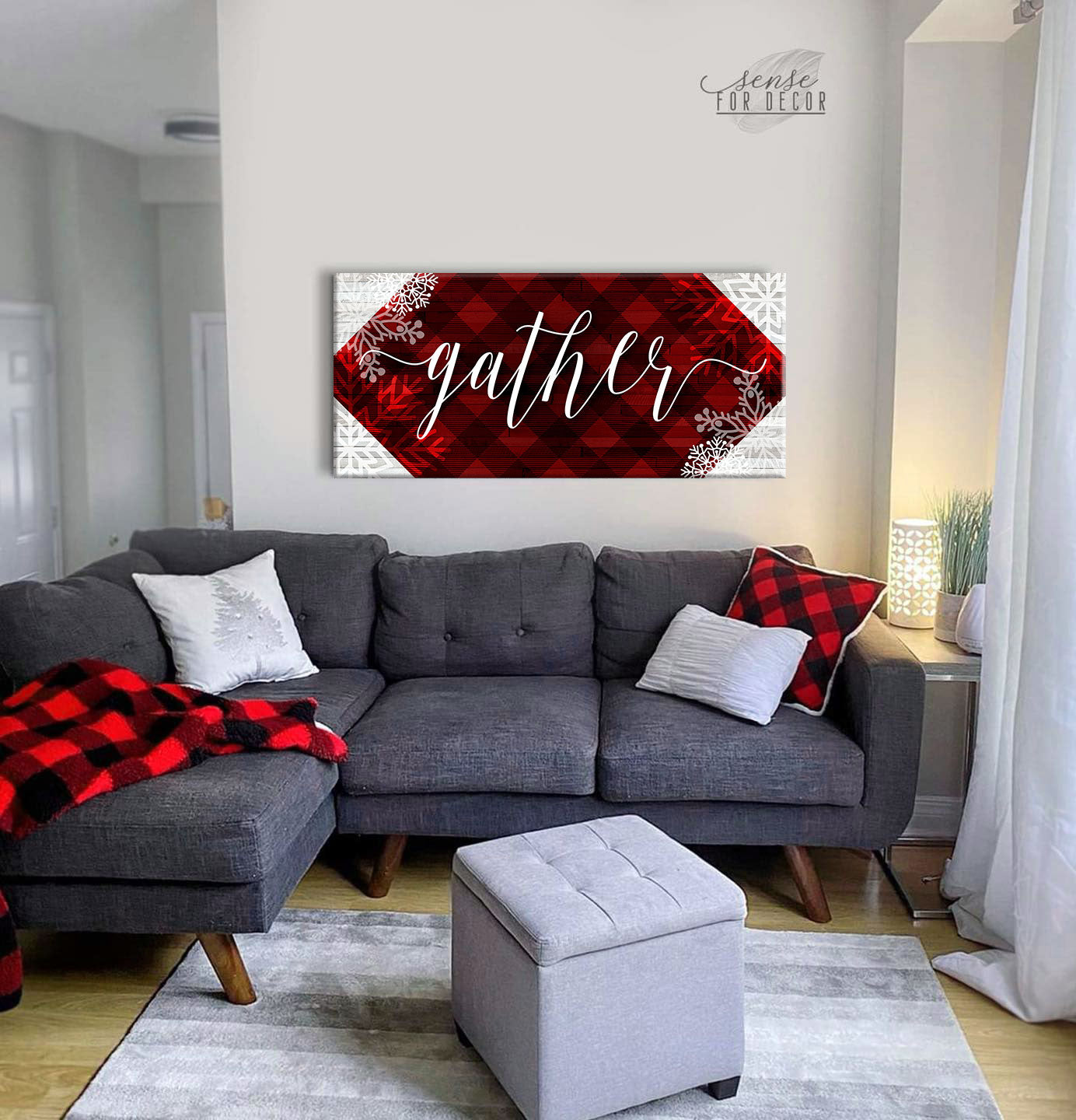 Ready-to-Hang Wood Frame Holiday Wall Art - Gather V13