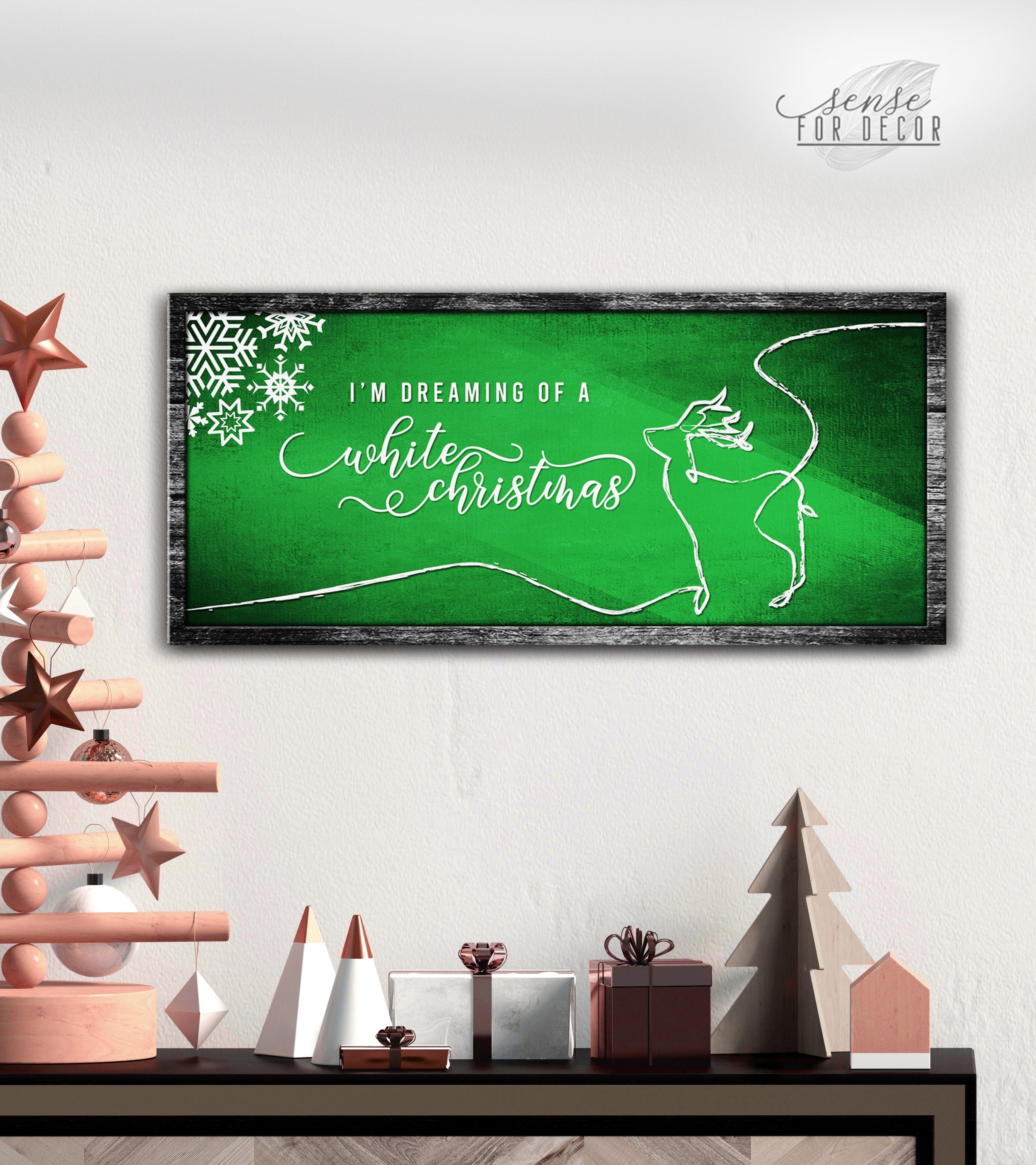 Hot Deal! Holiday Wall Decor - 'I'm Dreaming of a White Christmas' Sign with Wood Frame, Ready to Hang