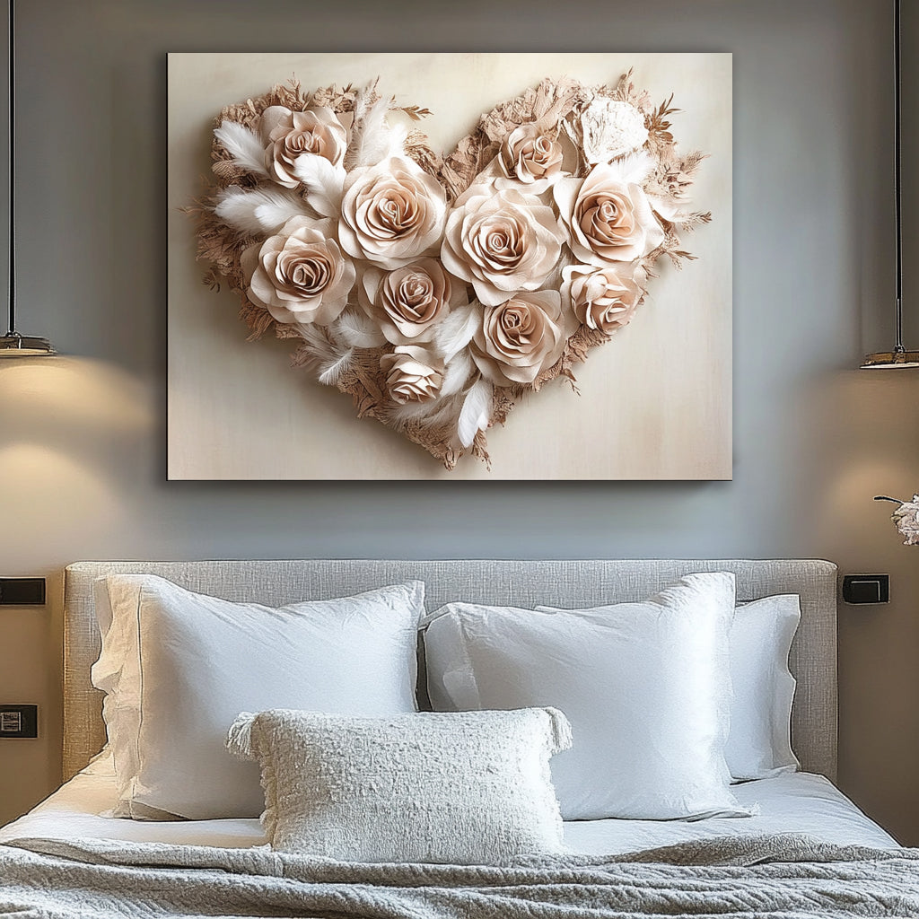 Hot Deal! Golden Heart Bouquet Wall Art for Your Home - V17
