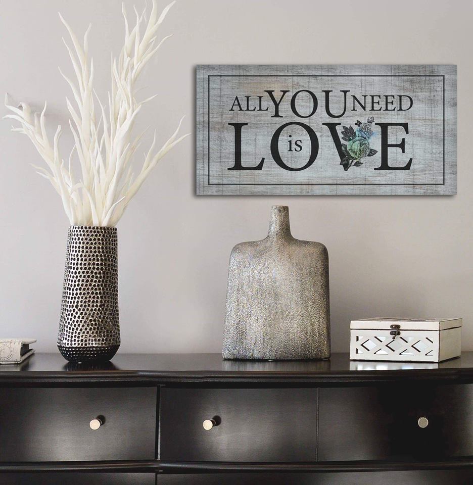 Ready-to-Hang Wood Frame 'All You Need Is Love V2' Home Wall Art