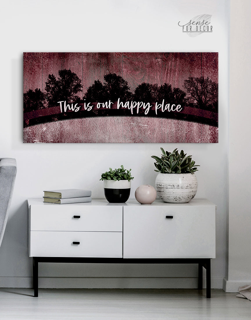 Exclusive! This Is Our Happy Place V15 Home Wall Art - Wood Frame, Ready To Hang