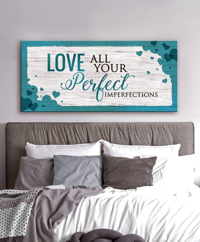 Hot! Couples Wall Art - Love Imperfections (Wood Frame, Ready To Hang)