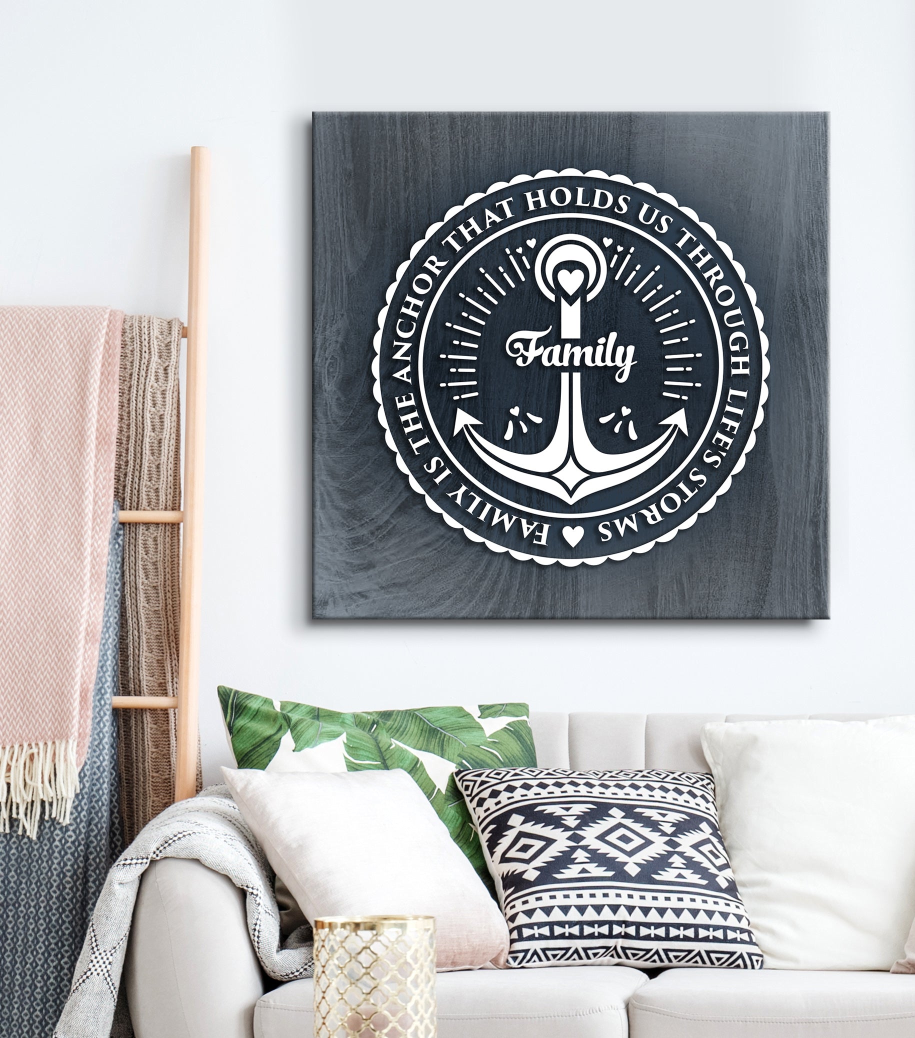 Exclusive Family Anchor Wall Art with Wood Frame - Ready to Hang! Buy 2 Save 20%