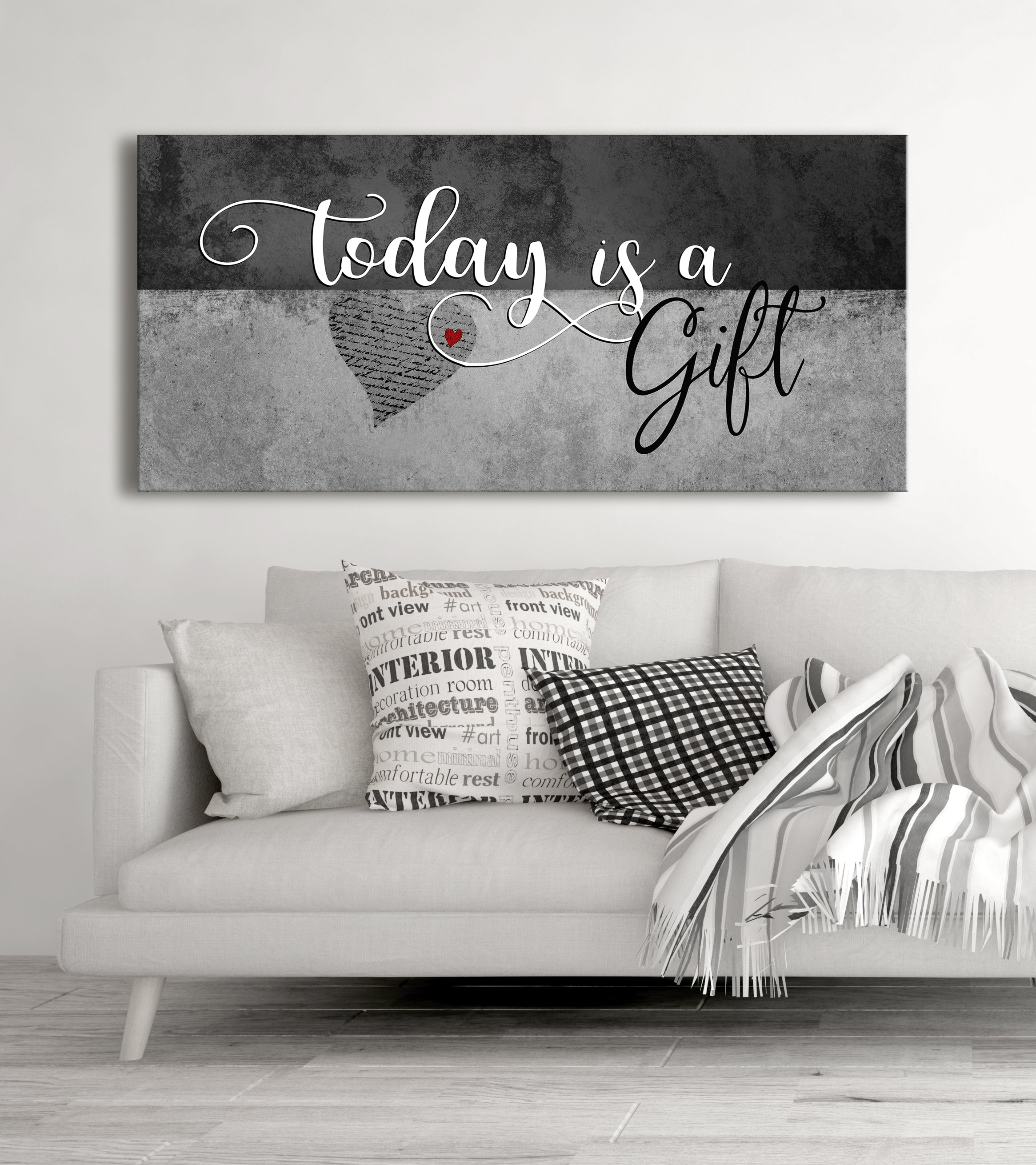 High - quality Ready - to - Hang 'Today Is A Gift V2' Home Wall Art with Wood Frame