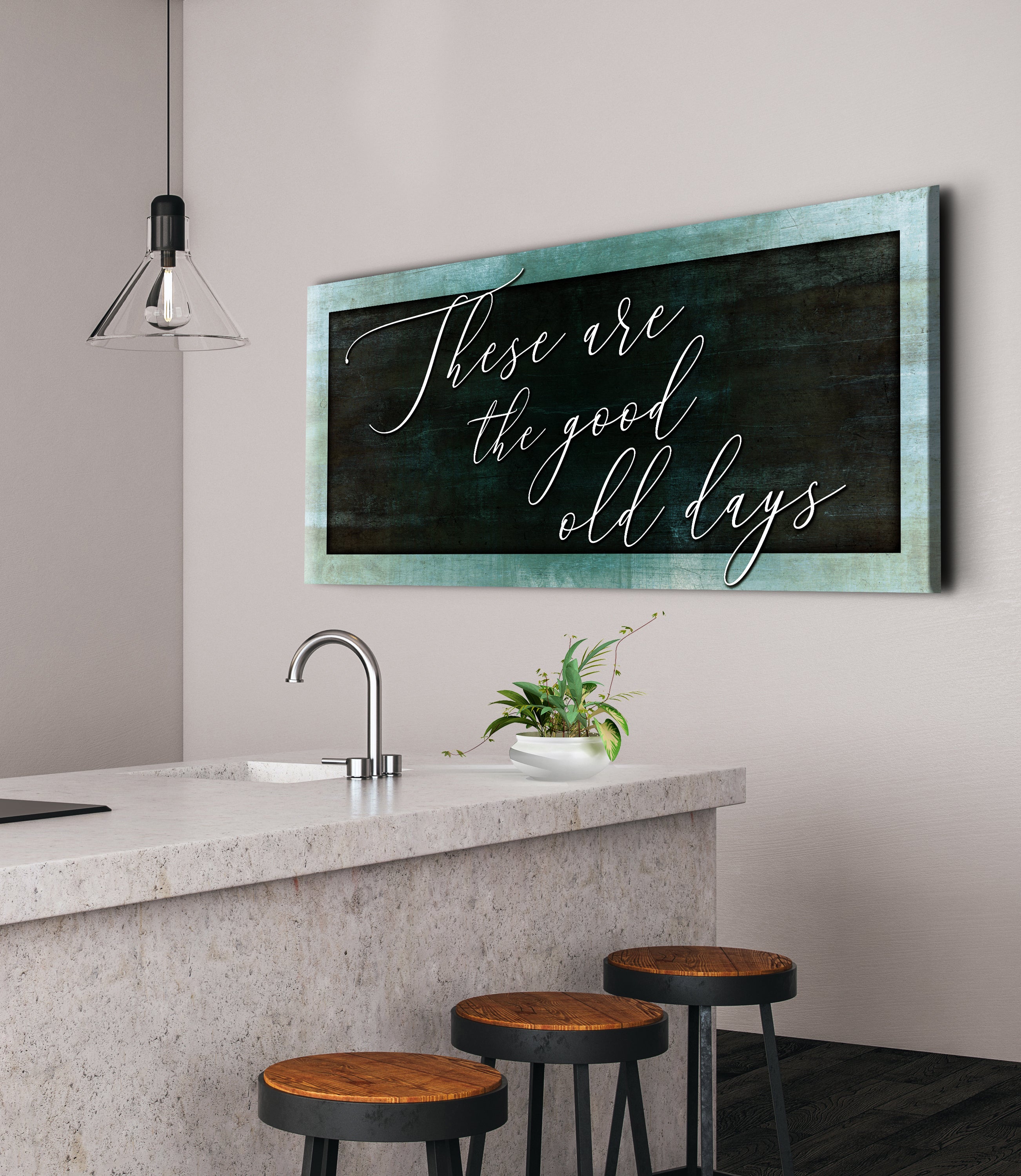 Exclusive Home Wall Art: 'These Are The Good Old Days' with Wood Frame, Ready to Hang - Buy 2 Save 20%