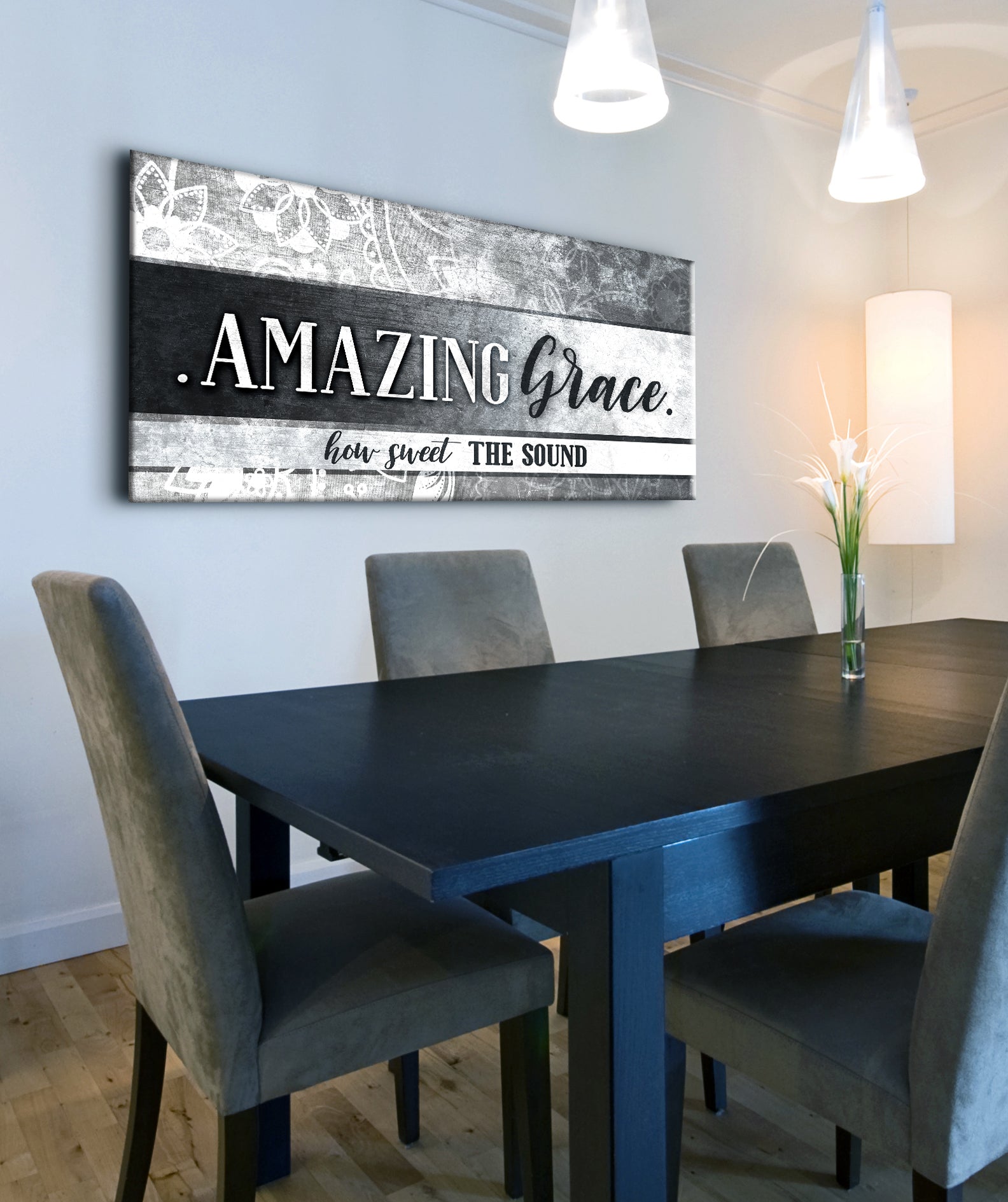 Stunning Christian Wall Art: 'Amazing Grace' in Wood Frame, Ready to Hang