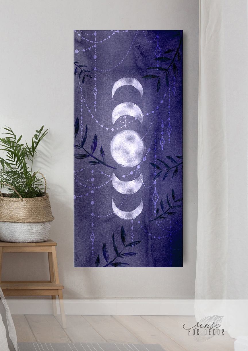Hot! Boho Moon Phases Wall Art V3 with Wood Frame, Ready to Hang