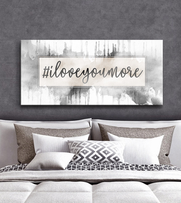 Hot Deal! Couples Wall Art - 'Hashtag I Love You More' in Wood Frame, Ready To Hang