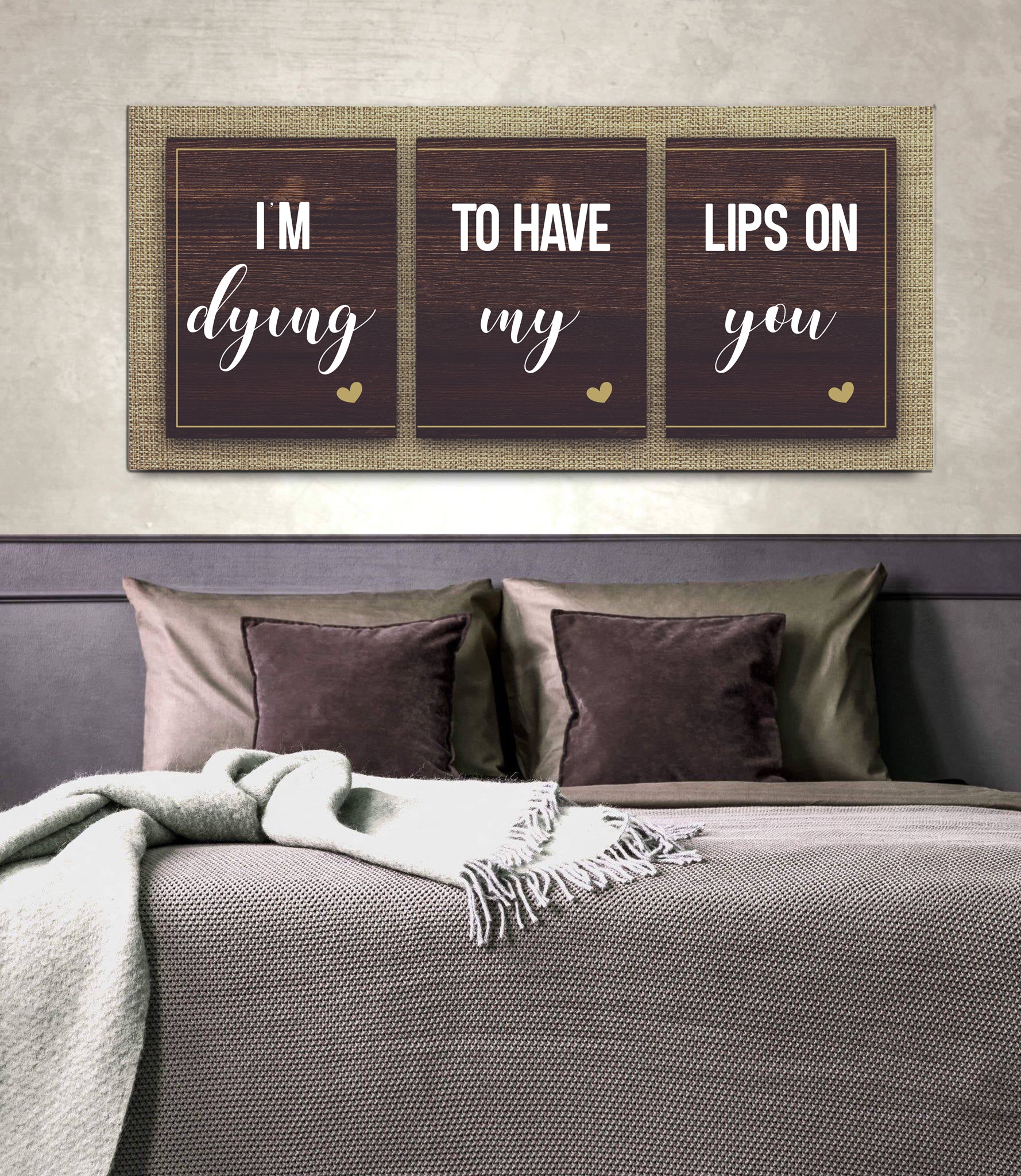 Hot! Couples Wall Art - 'Have My Lips On You' (Wood Frame, Ready To Hang)