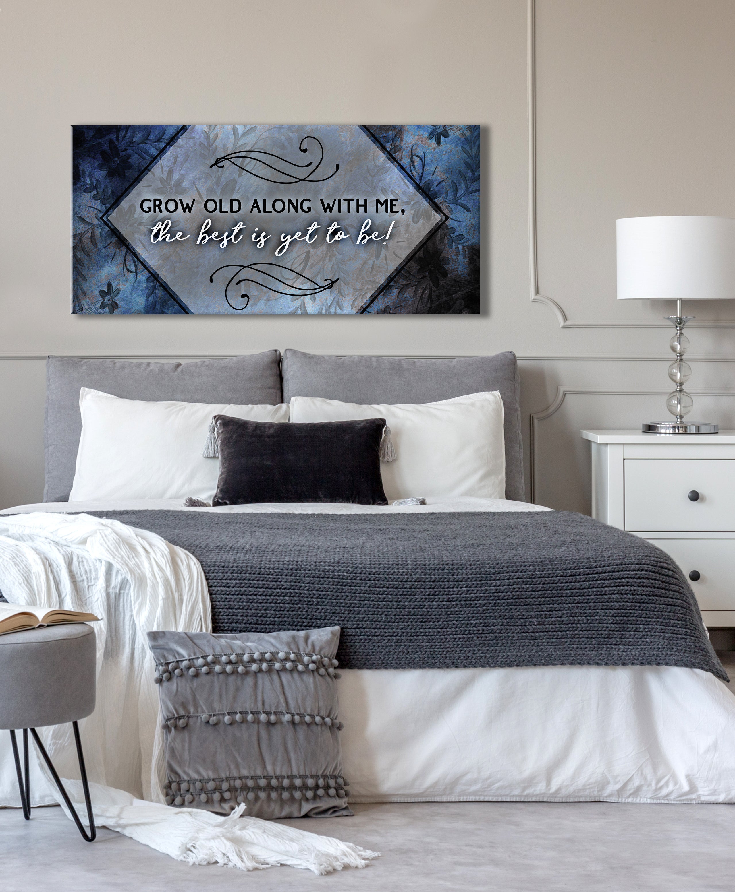 Exclusive Couples Wall Art - 'Grow Old With Me' V8 in Wood Frame, Ready to Hang! Buy 2, Save 20%
