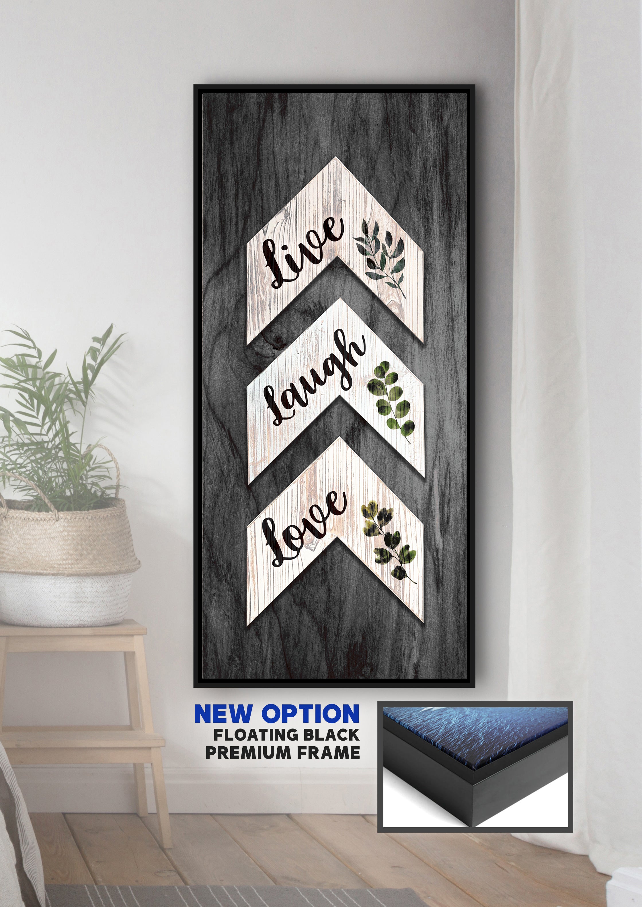 Hot Deal! Ready - to - Hang Wood - Framed Home Wall Art: Live Laugh Love Leaves Arrows