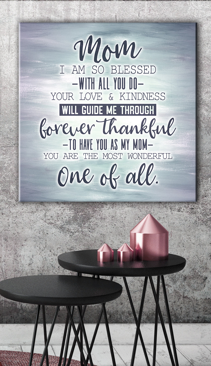 High - Quality Wood - Framed 'Mom I Am So Blessed' Wall Art, Ready To Hang