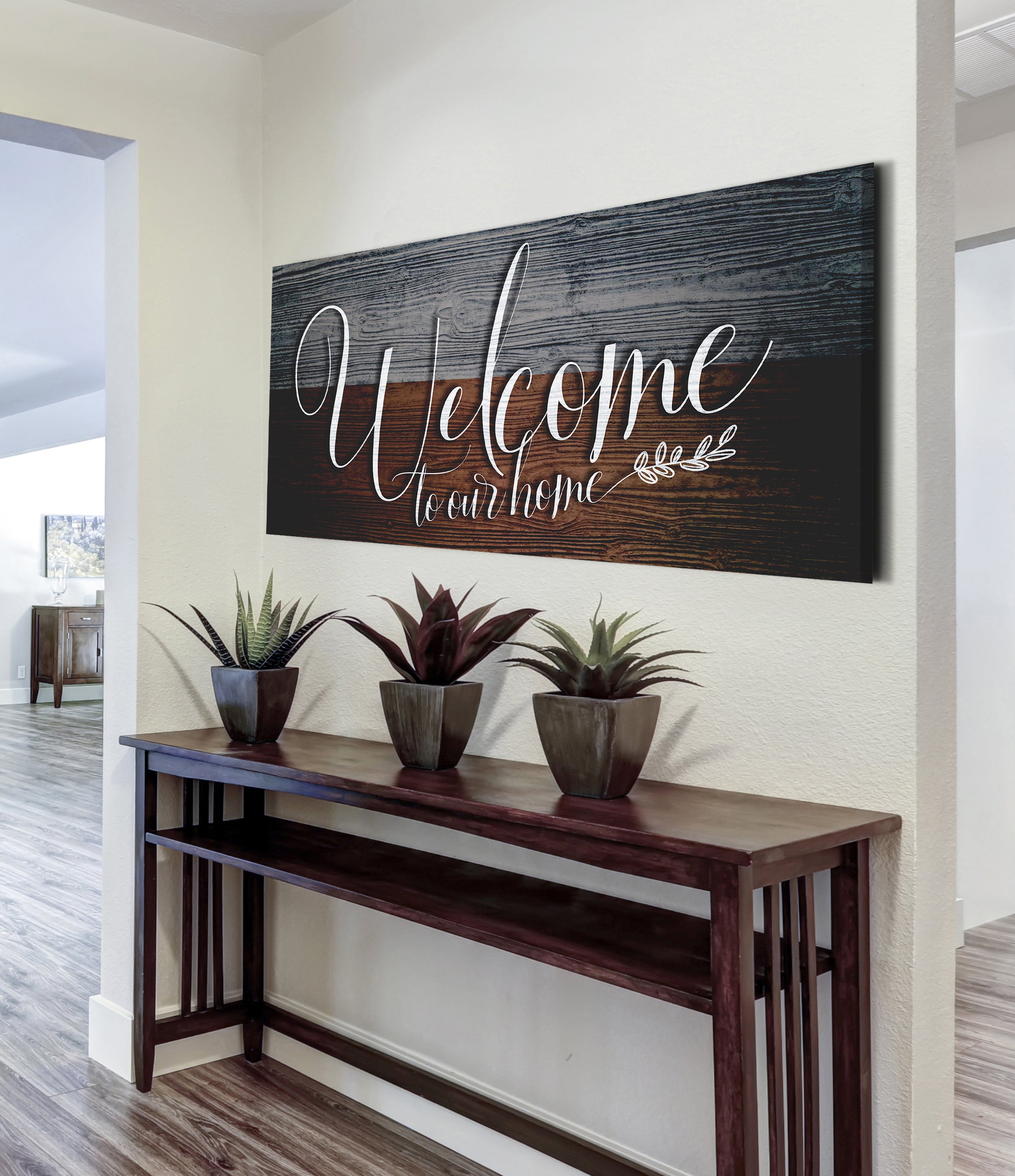 Hot! Welcome To Our Home V8 Wall Art - Wood Frame, Ready To Hang