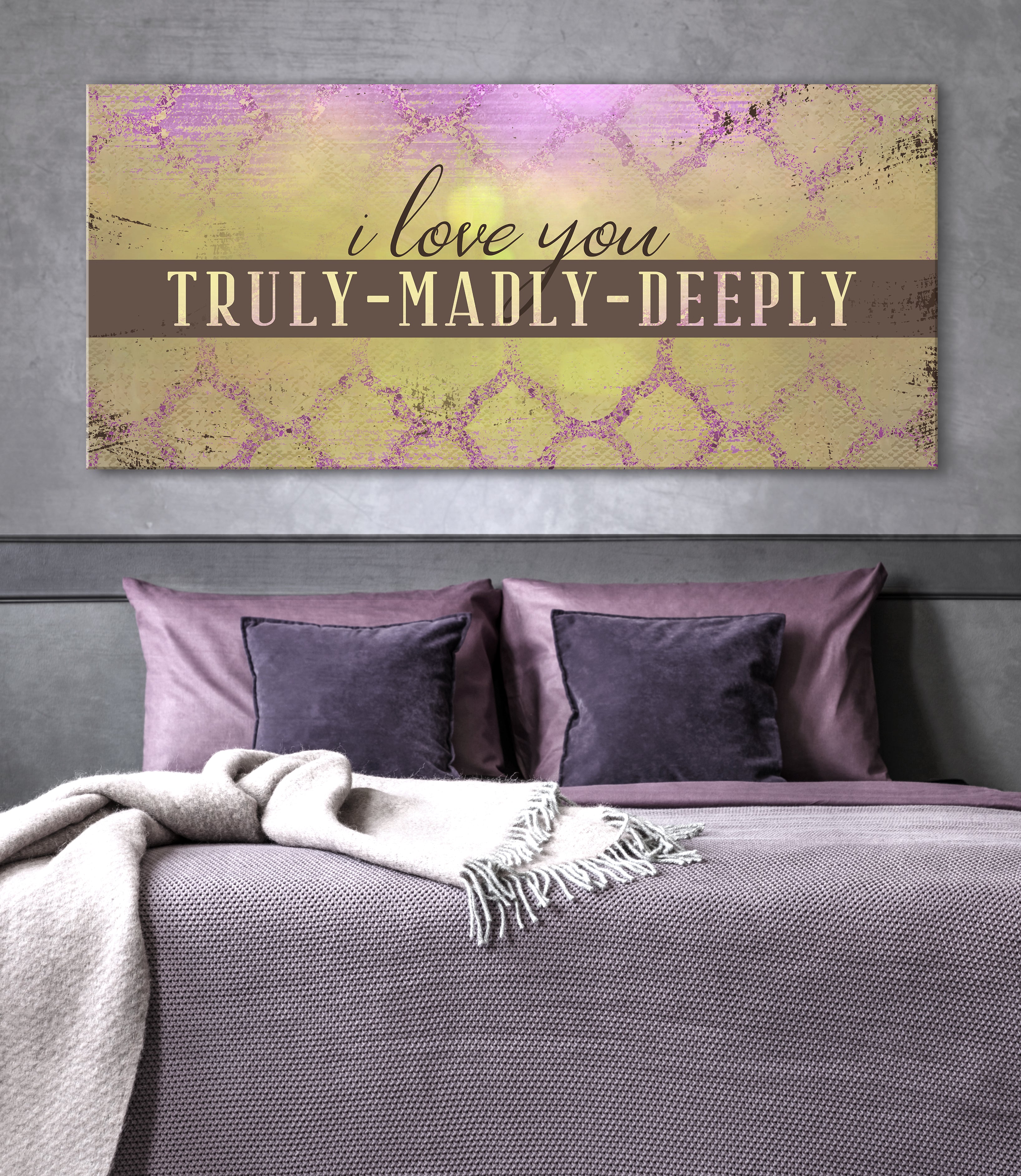 High - quality Wood - framed Couples Wall Art: I Love You Deeply & Truly