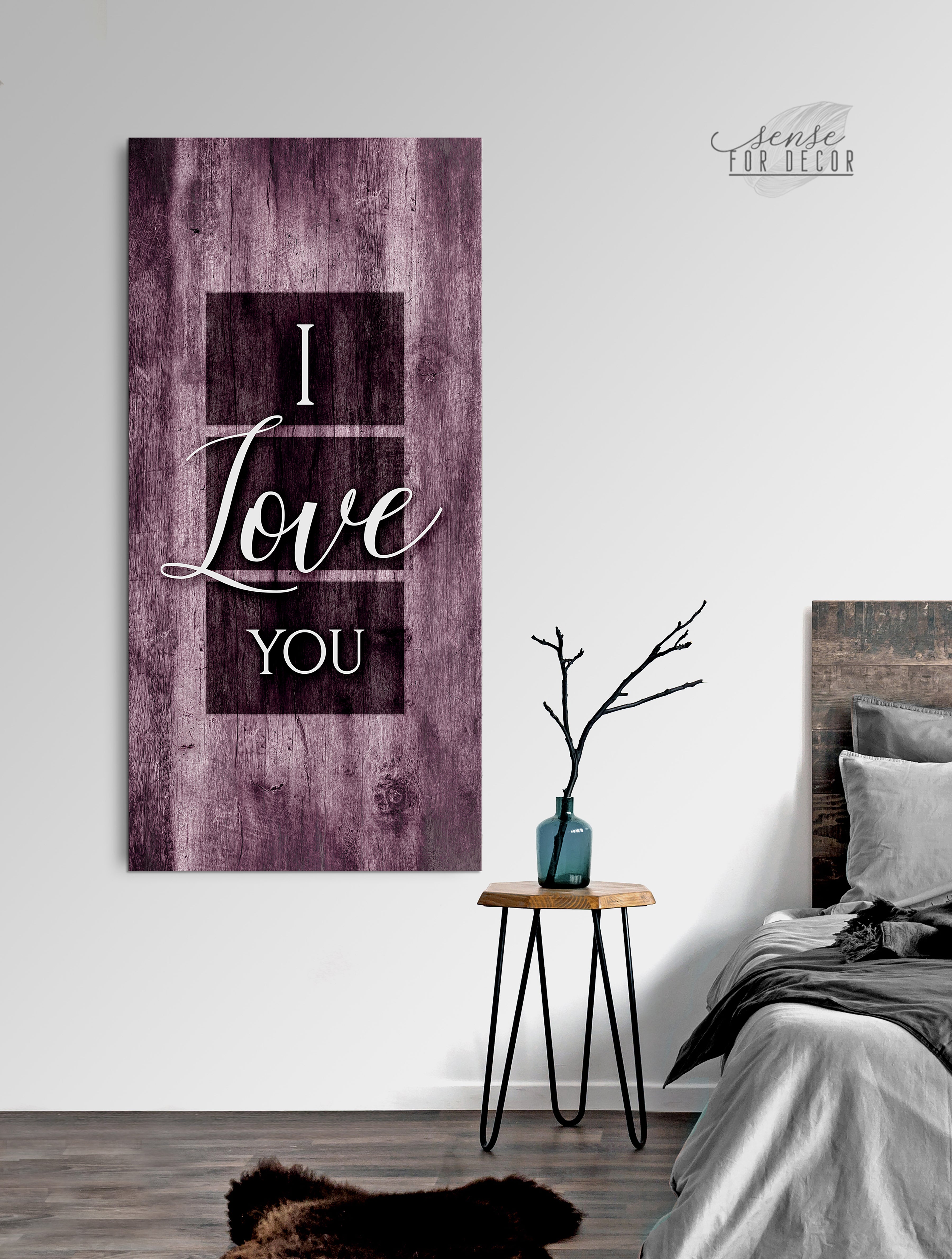 High - Quality Wood - Framed 'I Love You' Couples Wall Art Ready To Hang