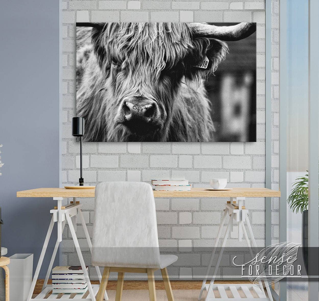 Highland Cattle V8 Animal Wall Art - Wood Frame, Ready To Hang! Buy 2, Save 20%