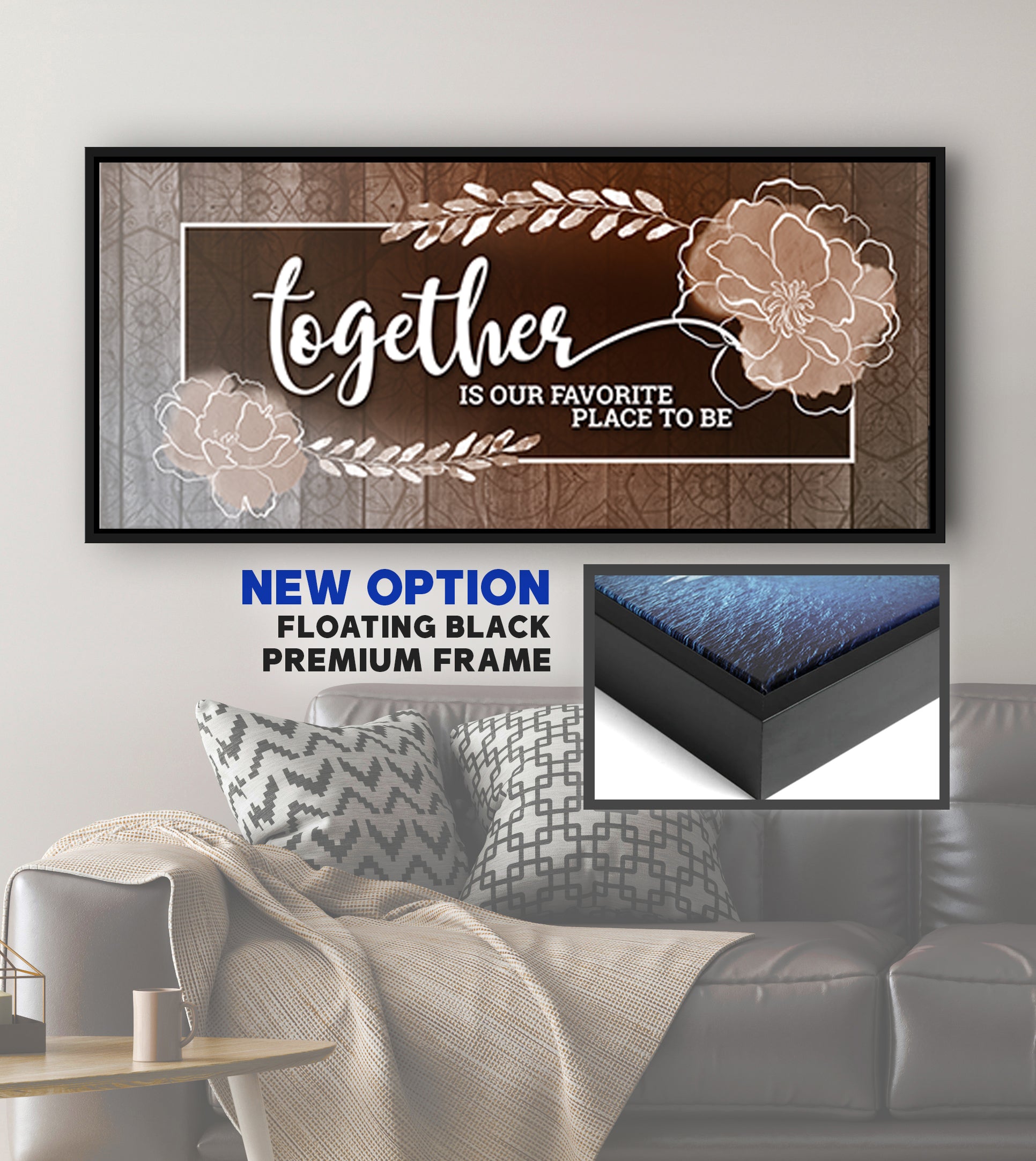 Hot! Couples Wall Art 'Together is Our Fav Place' (Wood Frame, Ready to Hang)