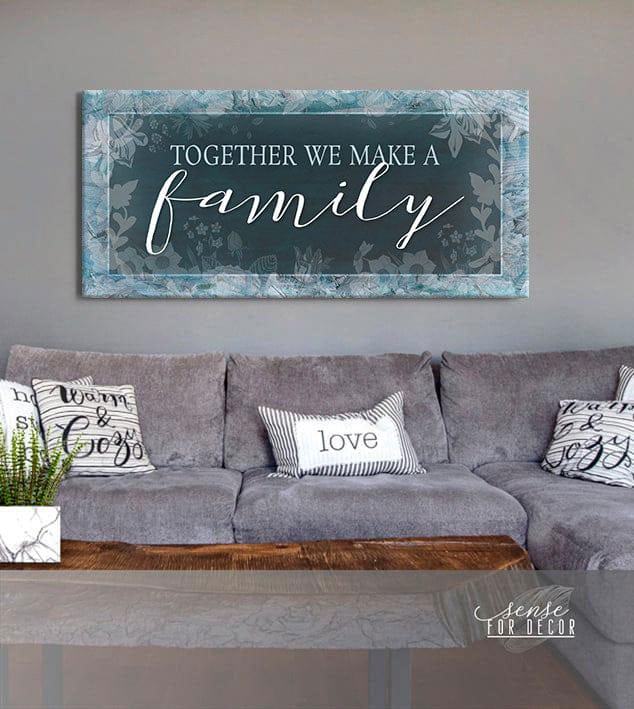 Exclusive Family Wall Art - 'Together We Make A Family V4' with Wood Frame, Ready to Hang! Buy 2 Save 20%