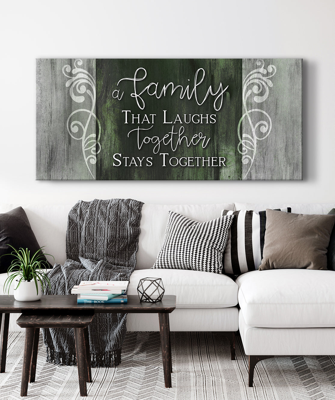 Exclusive Family Wall Art: Family That Laughs Together - Wood Frame, Ready To Hang