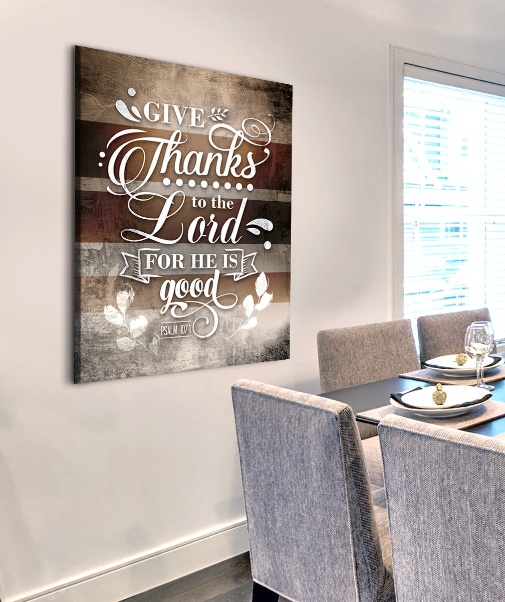 High - Quality Christian 'Give Thanks to the Lord' Wood - Framed Wall Art, Ready to Hang