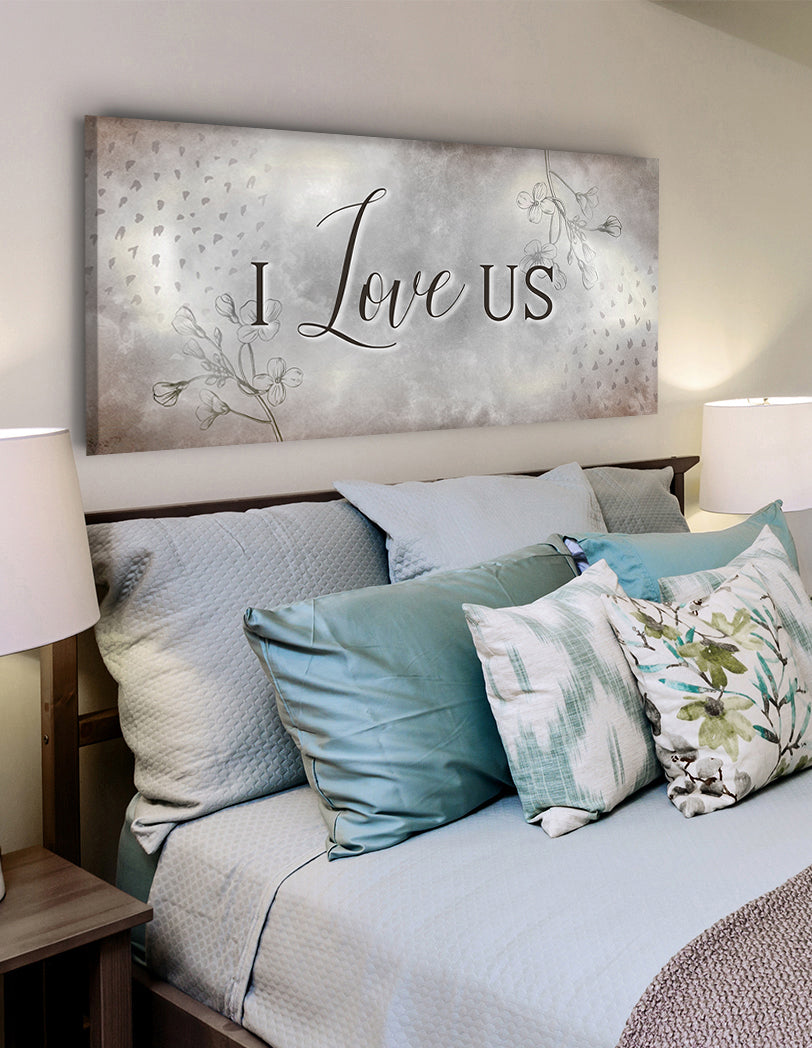 Hot! Couples Wall Art: 'I Love Us' V5 - Wood Frame, Ready To Hang