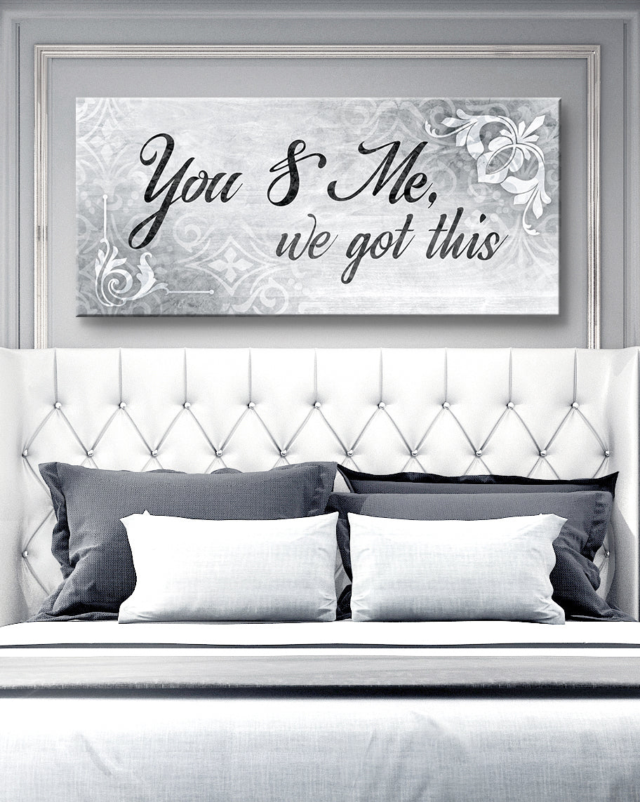 Exclusive Couples Wall Art: 'You & Me We Got This' V9 with Wood Frame, Ready to Hang - Buy 2 Save 20%