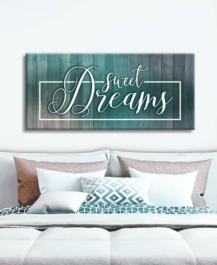 Sweet Dreams V3 Bedroom Wall Art - Wood Frame, Ready to Hang! Buy 2, Save 20%