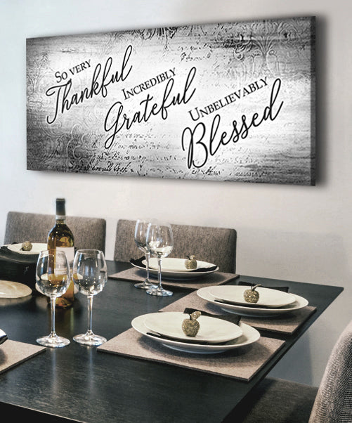 Exclusive Christian Wall Art: 'So Very Thankful V19' with Wood Frame, Ready to Hang - Buy 2 Get 20% Off!