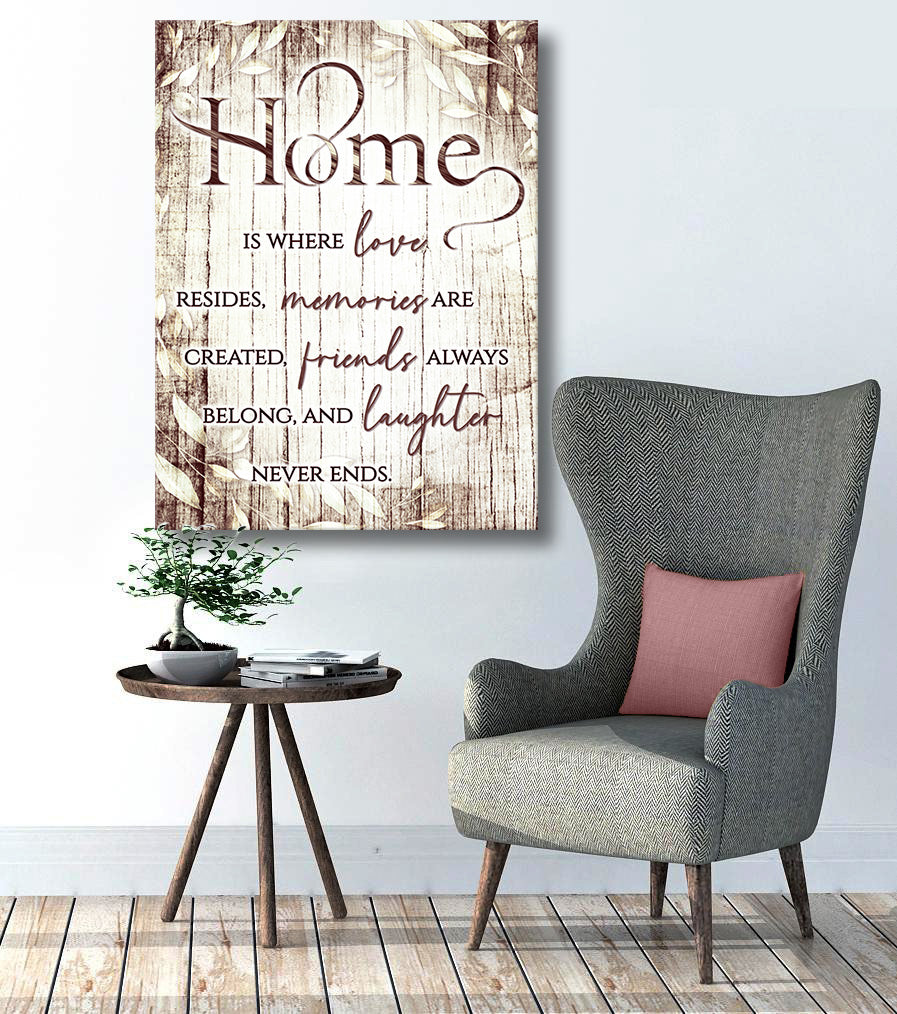 High - quality Wood - framed Wall Art: Home Is Where Love Resides V7 (Ready to Hang)