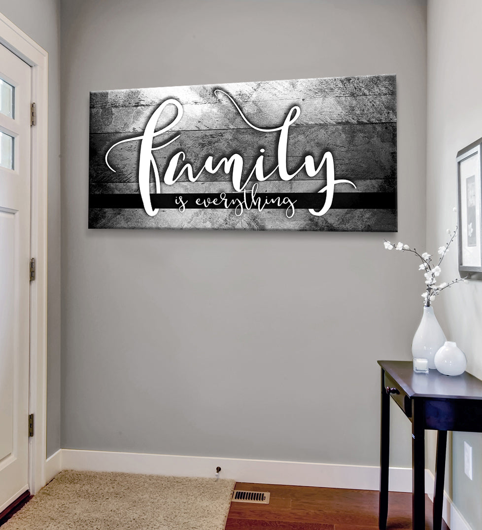 High - Quality Wood - Framed Family Wall Art: Family Is Everything V4, Ready To Hang