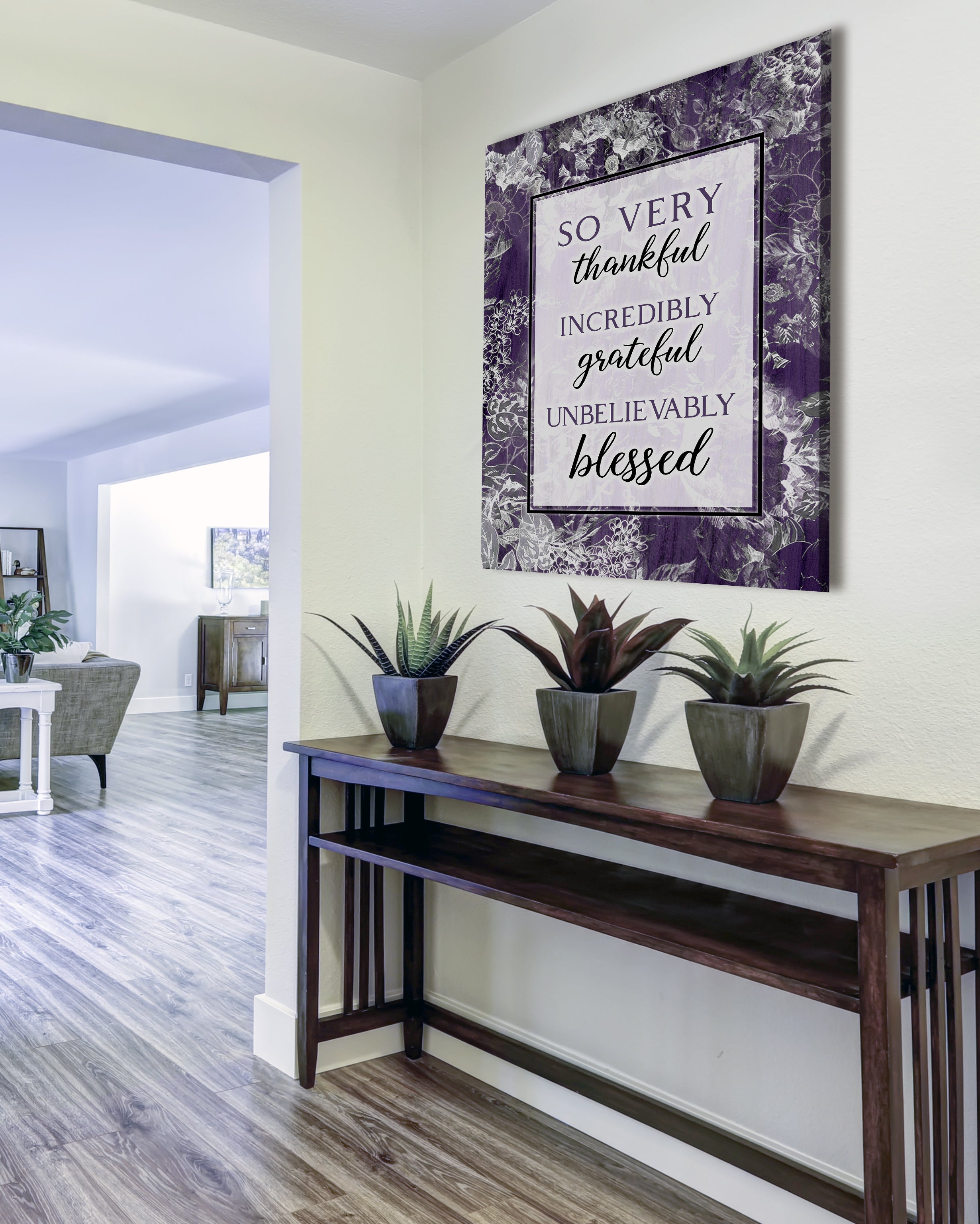 High - Quality Christian Wall Art: 'So Very Thankful V17' with Wood Frame for Easy Hanging
