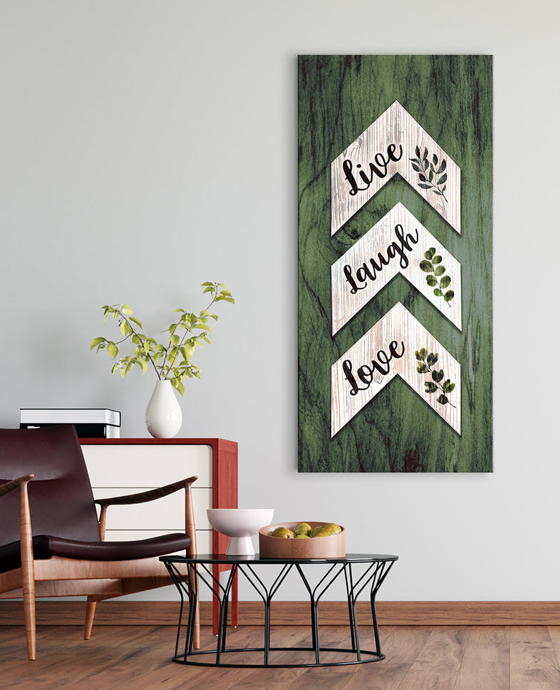 Hot Deal! Ready - to - Hang Wood - Framed Home Wall Art: Live Laugh Love Leaves Arrows