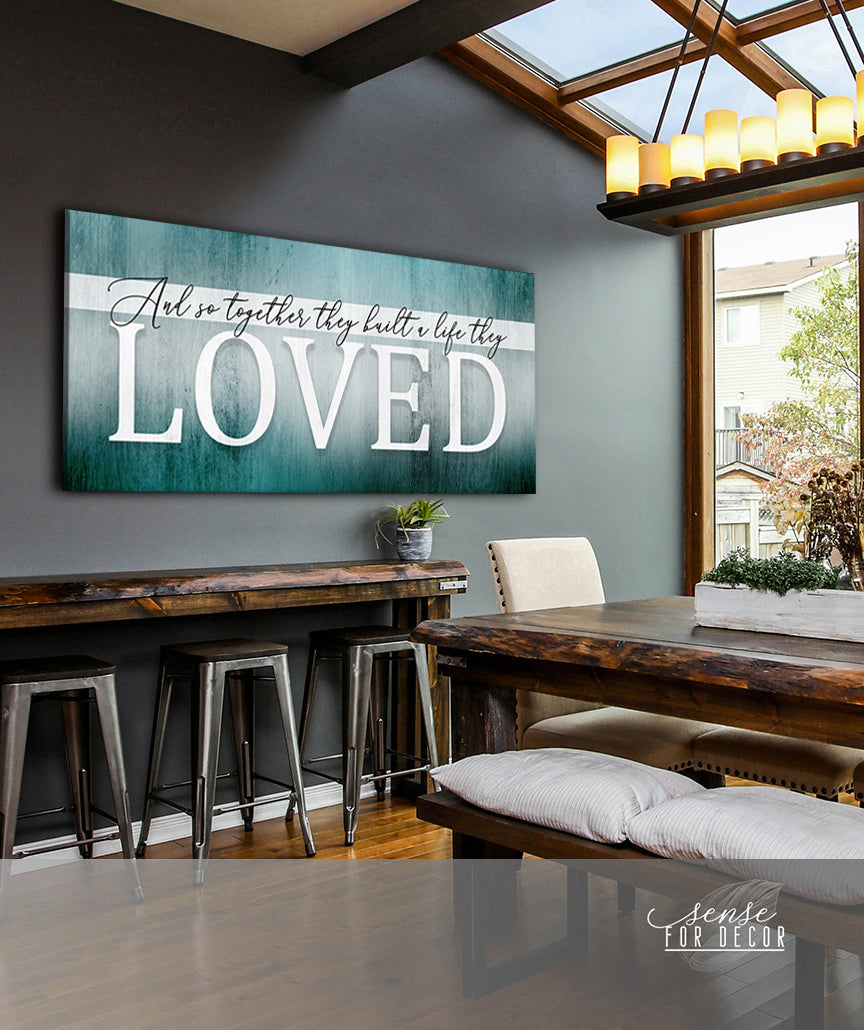 Hot! Couples Wall Art: 'And So Together They Built' V6 (Wood Frame, Ready To Hang)