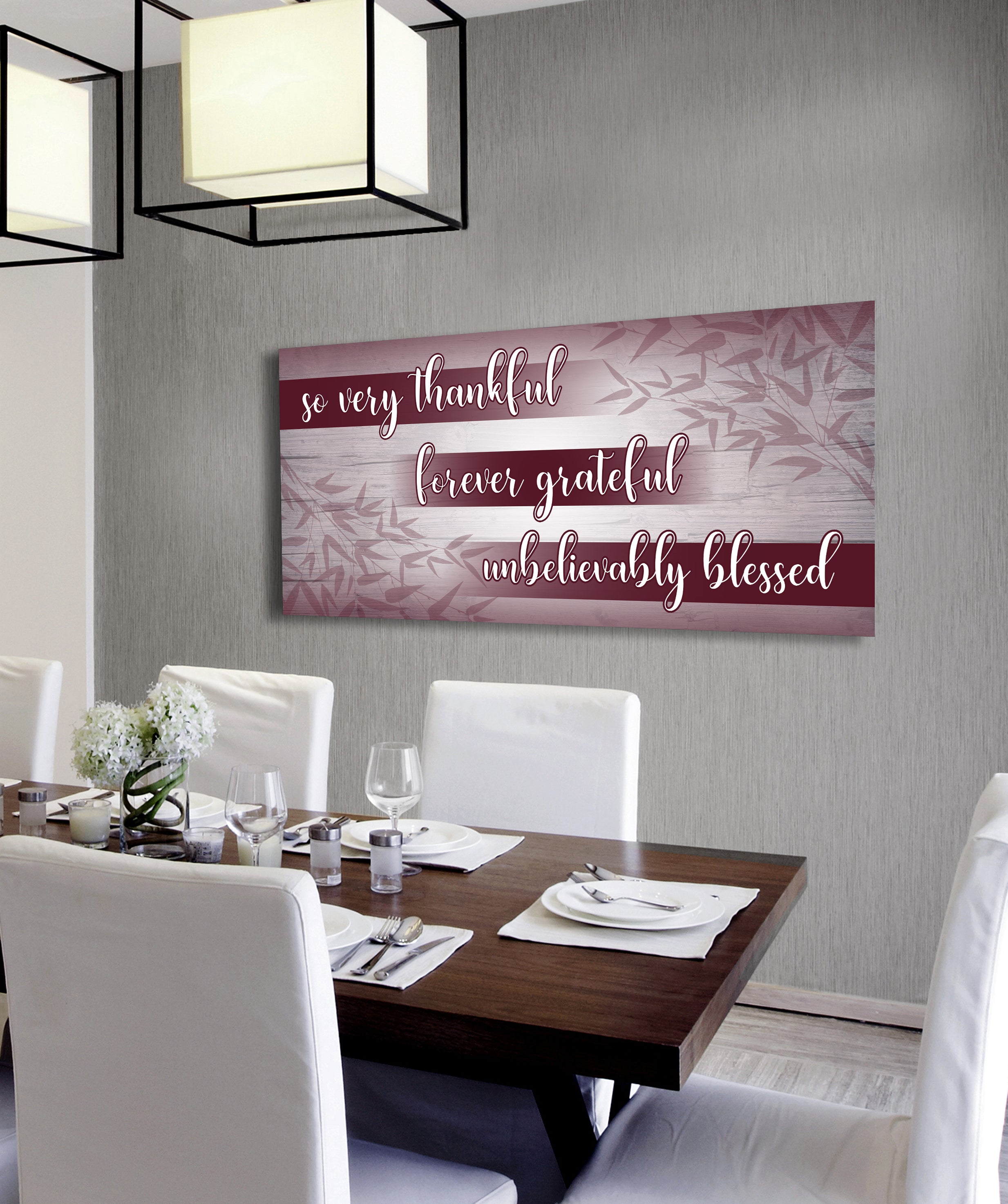 Exclusive Christian Wall Art: So Very Thankful V8 - Wood Frame, Ready To Hang!