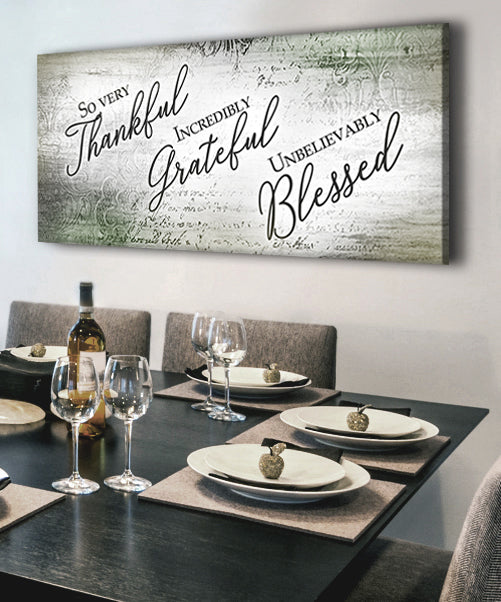 Exclusive Christian Wall Art: 'So Very Thankful V19' with Wood Frame, Ready to Hang - Buy 2 Get 20% Off!