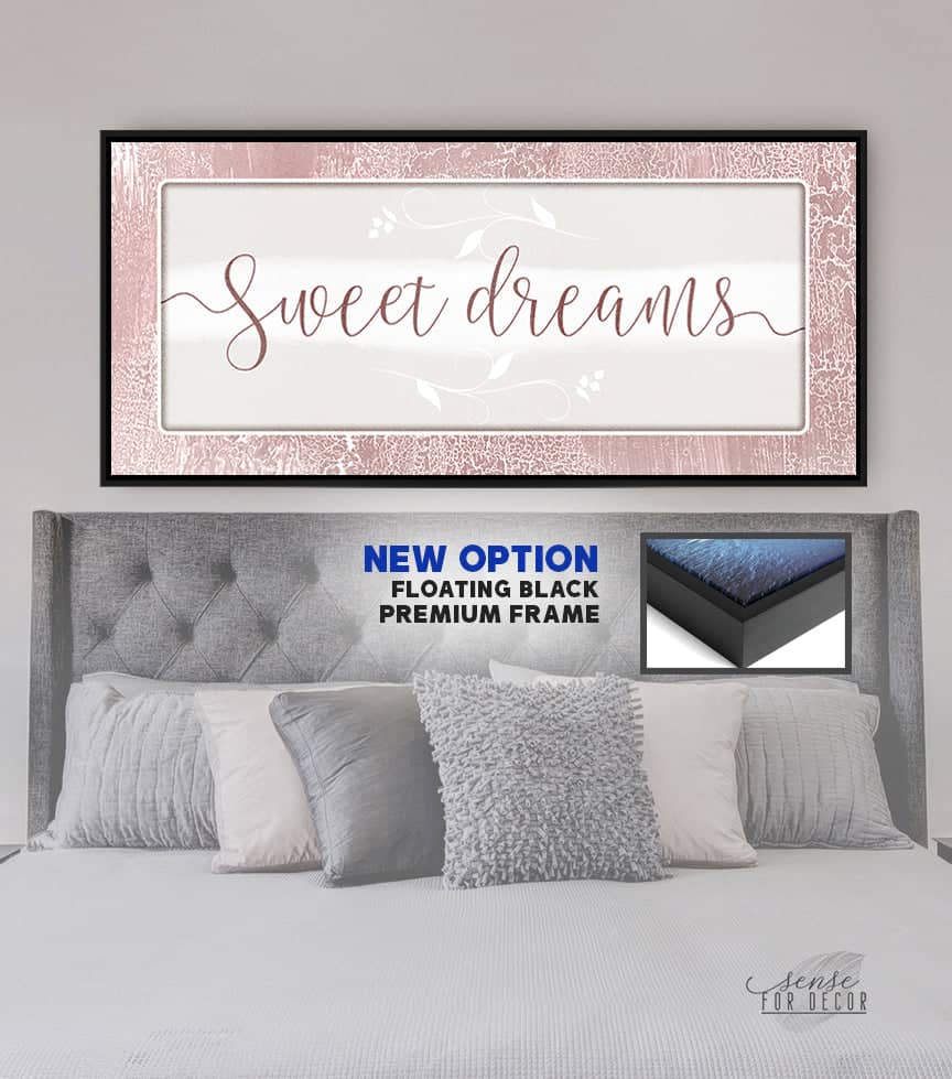 Exclusive Bedroom Wall Art - Sweet Dreams V8 with Wood Frame, Ready to Hang! Buy 2, Save 20%