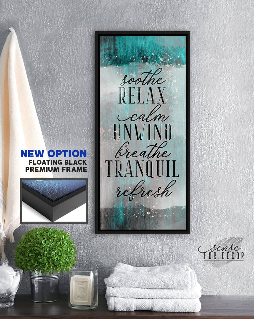 Exclusive Bathroom Wall Art: Wood-Frame, Ready-to-Hang for Soothing Relaxation - Buy 2 Save 20%
